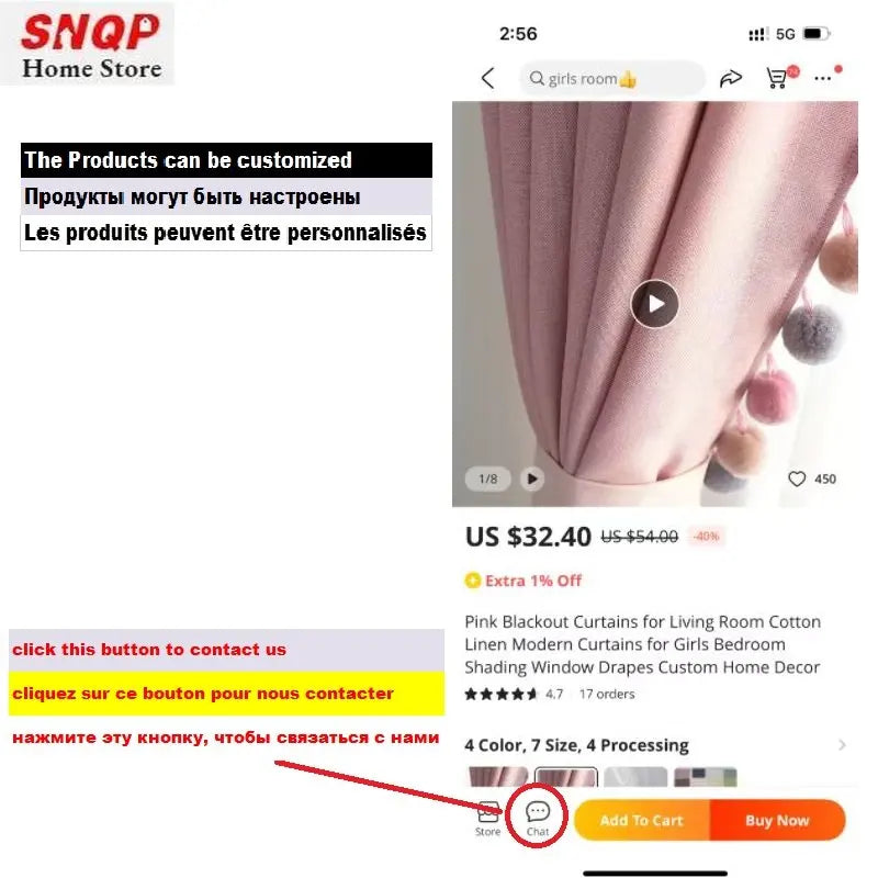 Soft Pink Semi-Blackout Curtain Panel