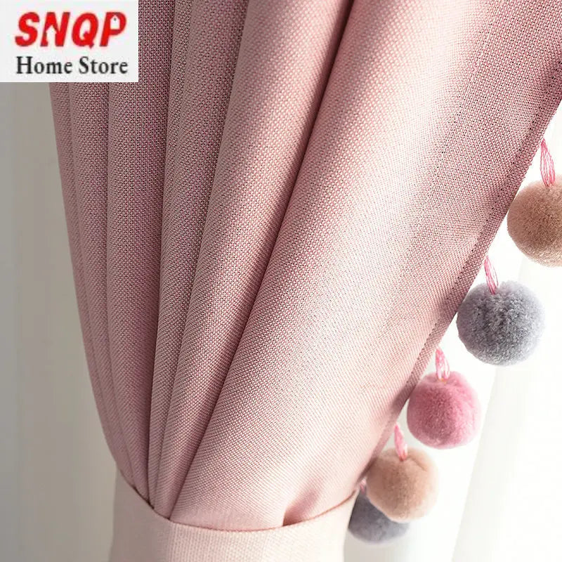 Soft Pink Semi-Blackout Curtain Panel